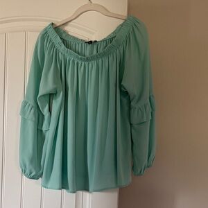TCEC Light Green Off-Shoulder Blouse